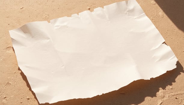 A piece of paper laying on the ground next to a wall photo