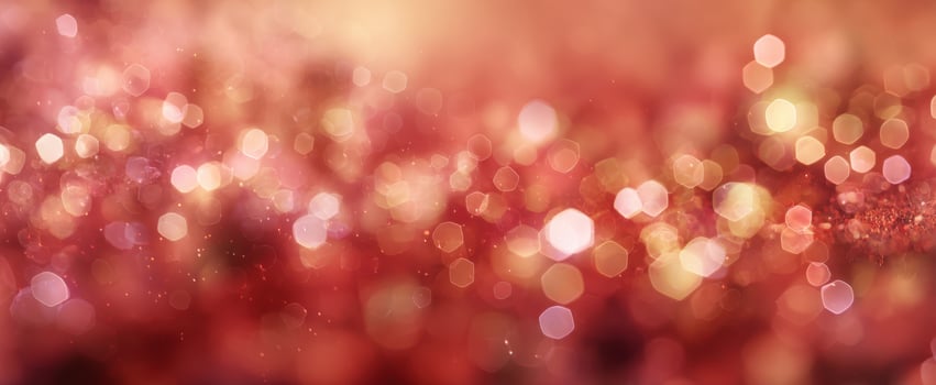 The dazzling bokeh background radiating warm hues of red and gold. photo