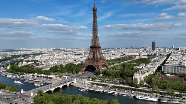 Aerial Landscape of Paris Skyline at Paris in France Island France.. Famous Scene. photo