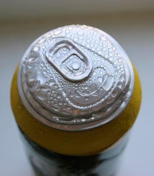 Condensation Drops On A Drink Can After Deep Freezing photo