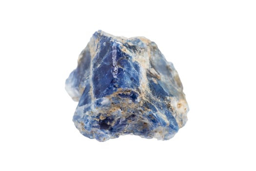 unpolished benitoite crystal mineral isolated photo