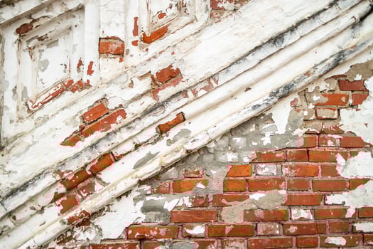 old brick shabby monastery wall photo