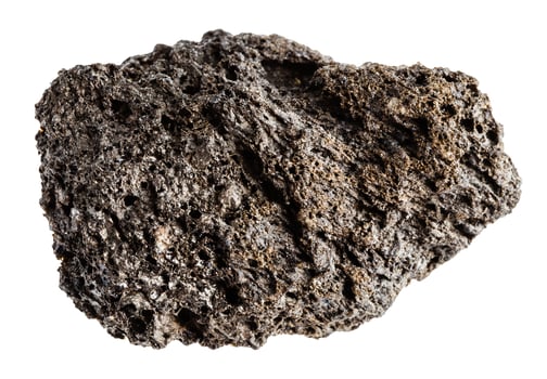 uncut pumicite mineral isolated on white photo