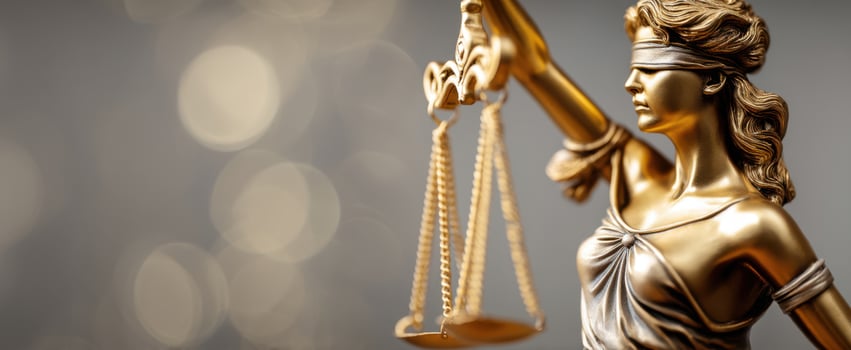 The Lady Justice Statue Holding Scales in a Beautifully Lit Setting photo
