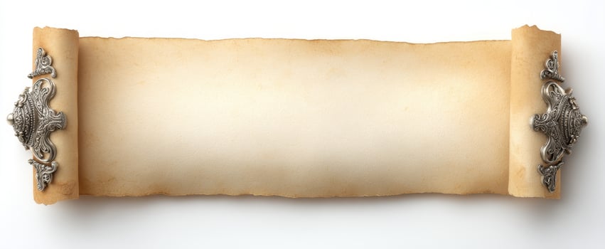 The elegant vintage scroll with ornate silver embellishments for creative use. photo