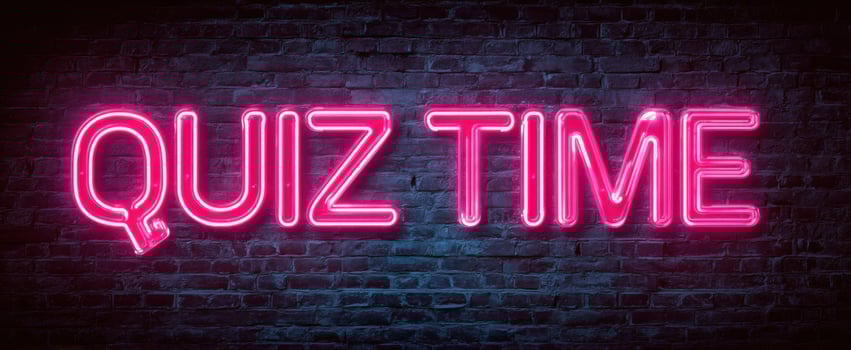 The Neon Sign Illuminating the Excitement of Quiz Time photo
