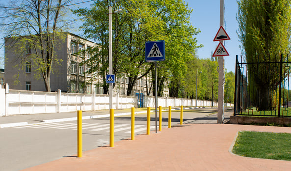 Unregulated pedestrian crossing. photo