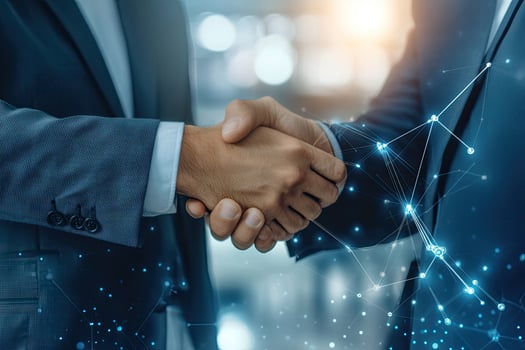 Business partnership, digital age photo