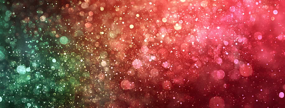 Abstract bokeh effect with shimmering particles creates a blend of red and green hues photo