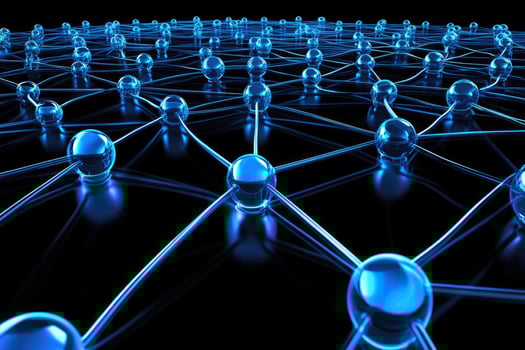Interconnected network of nodes photo