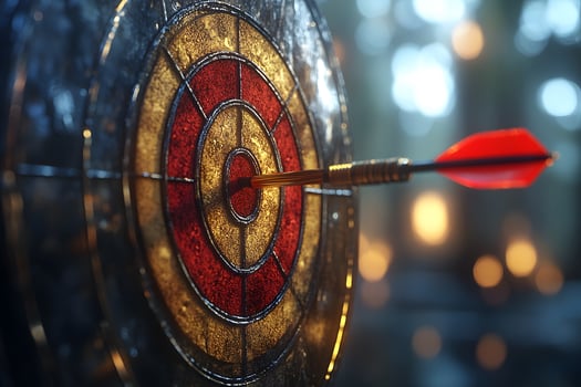 Accuracy Concept Dart Hitting Bullseye for Precision and Success Targeted Strategy Art photo