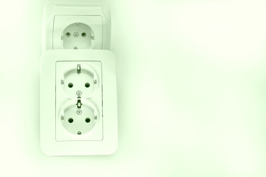 Two electrical double socket for connecting devices photo