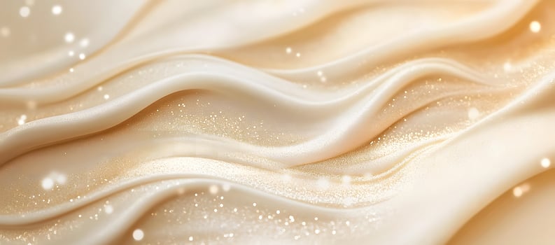 Creamy beige surface swirls gently with sparkling specks, offering a luxurious and radiant aesthetic photo