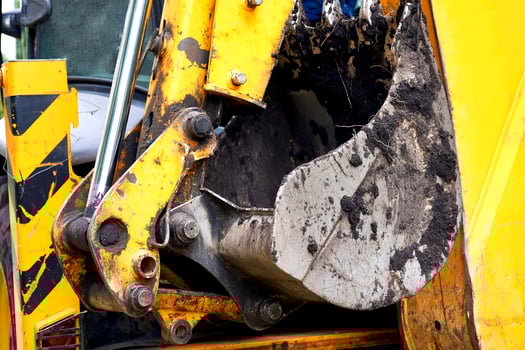 Excavator bulldozer bucket for loading bulk cargo,road repair photo