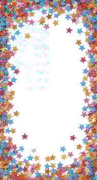 A frame with colorful stars on it photo
