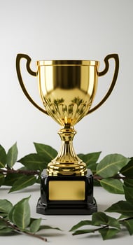Golden Trophy Award Achievement Success Winner photo