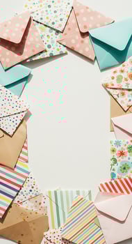 Colorful Envelopes Frame photo