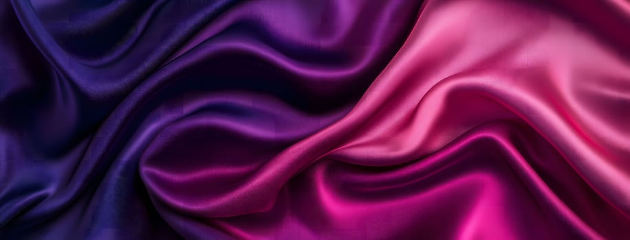 Luxurious satin drapes elegantly with shades of pink and purple, shimmering subtly in the light photo