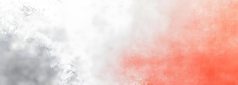 Splattered light grey and white merges into coral orange with textured watercolor effect photo