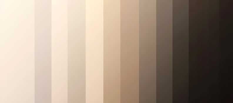 Ten vertical bars display a gradual color transition from ivory to intense dark brown photo