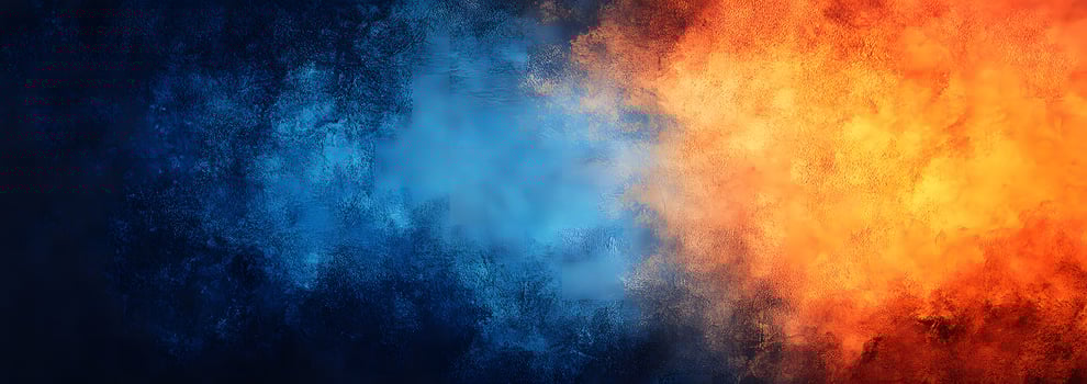 Textured background features a striking gradient shifting from cool blue to vibrant orange hues photo