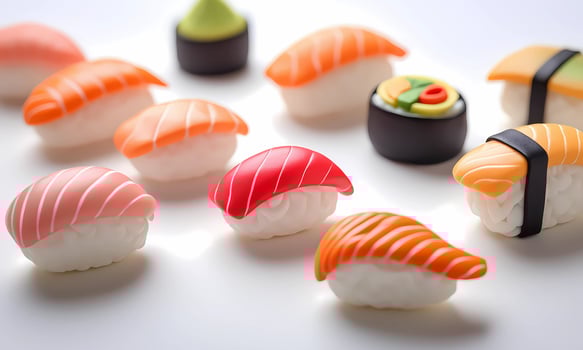 Premium asian food sushi icon 3d rendering photo