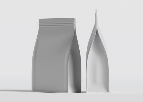 Two gray bags parallel side view minimalist setting photo