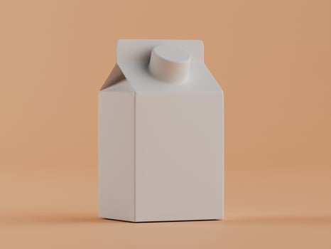 Blank light gray carton mockup photo
