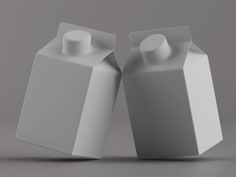 Blank gray juice cartons mockup photo