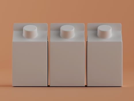 Blank milk cartons against peach background photo