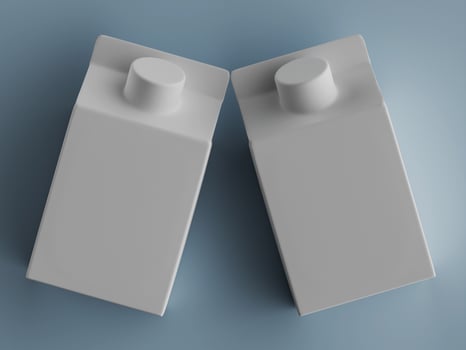 Blank gray cardboard beverage cartons photo