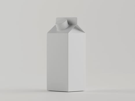 A white milk carton on a white background photo