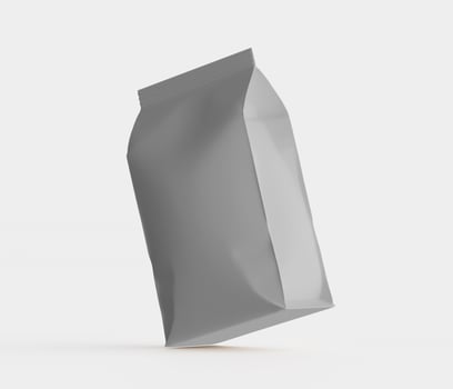 A gray paper bag on a white background photo