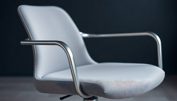white office chair sitting on top of a wooden floor photo
