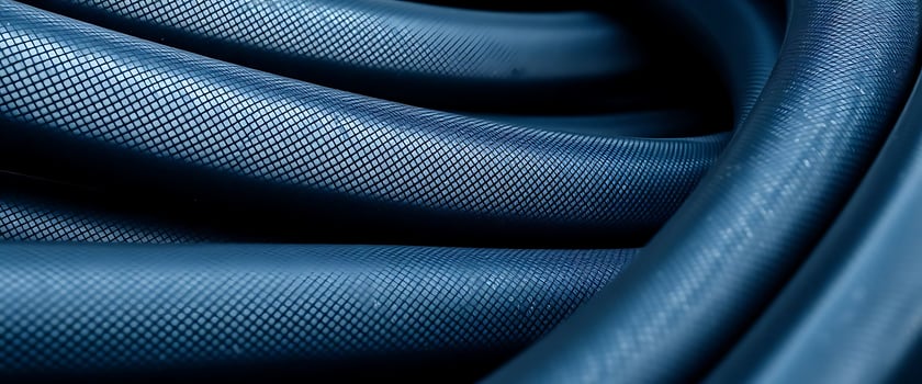 close up shot of a blue hose photo