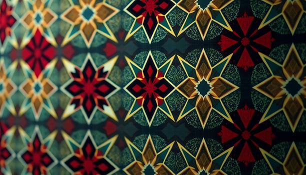 A close up of a colorful pattern on a wall photo