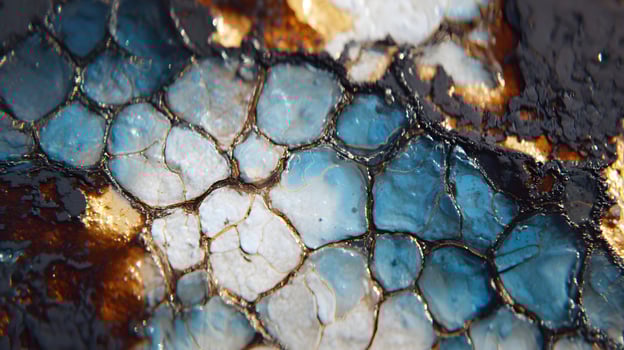 Abstract art captures a mosaic pattern with a stunning blend of blue white and brown hues photo