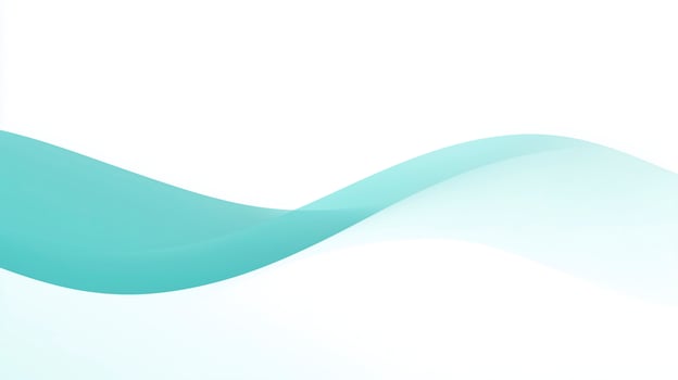 Abstract wave illustration in soft teal tones, flowing gracefully across a white background, creating a serene and calming visual effect for design and artistic projects photo