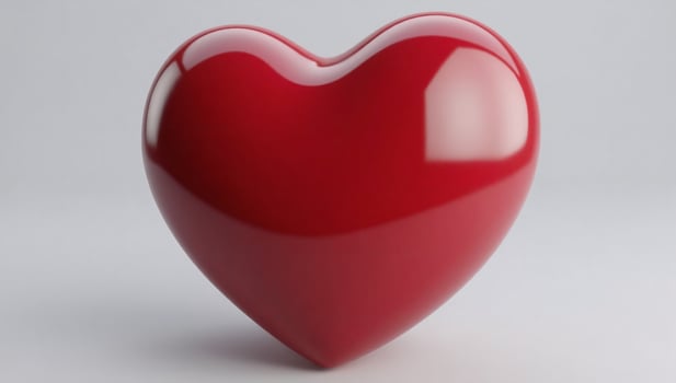 Shiny red heart symbol representing love and passion on a simple background photo