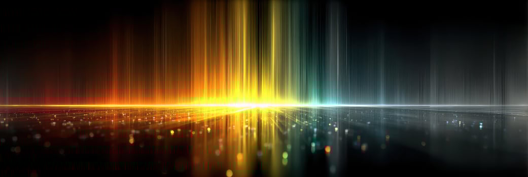 Vibrant light waves creating a colorful spectrum on a dark background photo