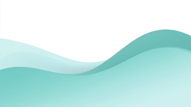 Soft abstract waves in soothing teal tones create a tranquil atmosphere, blending seamlessly with white space, perfect for backgrounds or design mockups with copy space photo