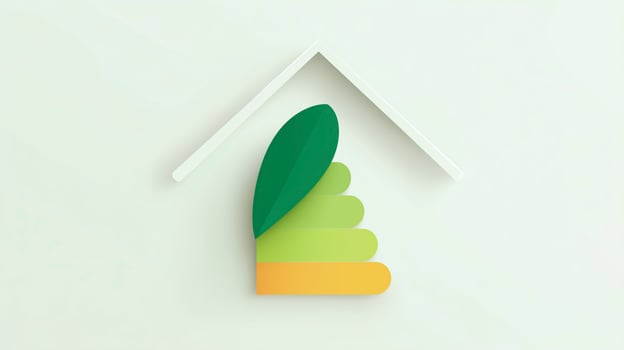 A green leaf is on top of a white house photo