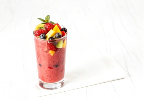 Fruit cocktail. Fruit smoothie. Summer vitamin drink photo