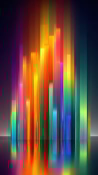 Colorful abstract light display creating dynamic patterns of brilliance at an art exhibition photo