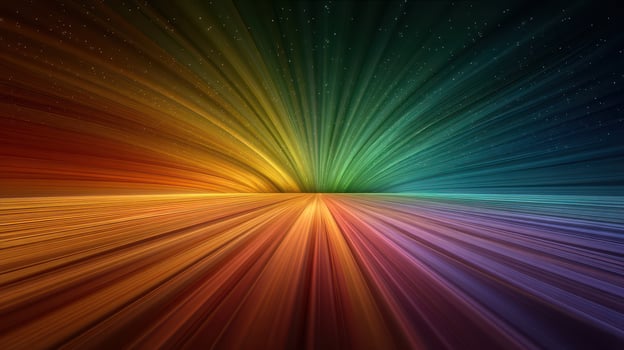 Colorful rays of light spreading out from a central point create a stunning gradient effect photo