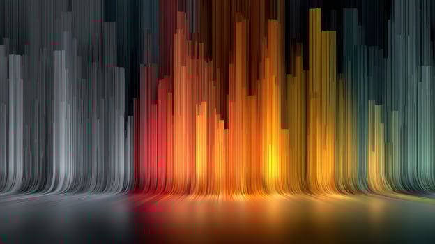 Vibrant abstract landscape with gradient colors showcasing movement and depth in modern art representation photo