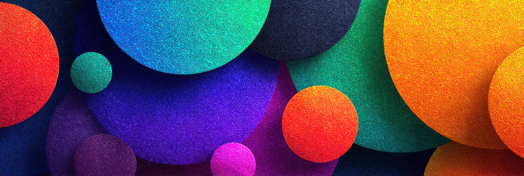 Colorful abstract circles create vibrant patterns in a modern art design suitable for various creative projects photo