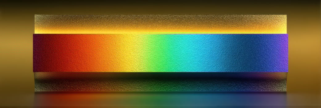 Colorful gradient spectrum illuminated against a dark background in an artistic display photo