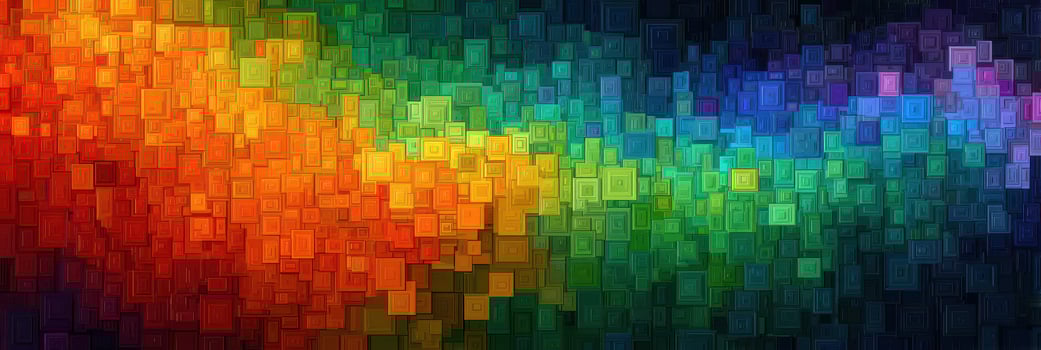 Vibrant abstract pattern showcasing colorful squares blending beautifully in a gradient during a creative art session photo