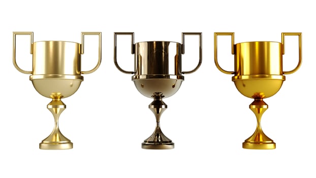 golden steel trophy. photo